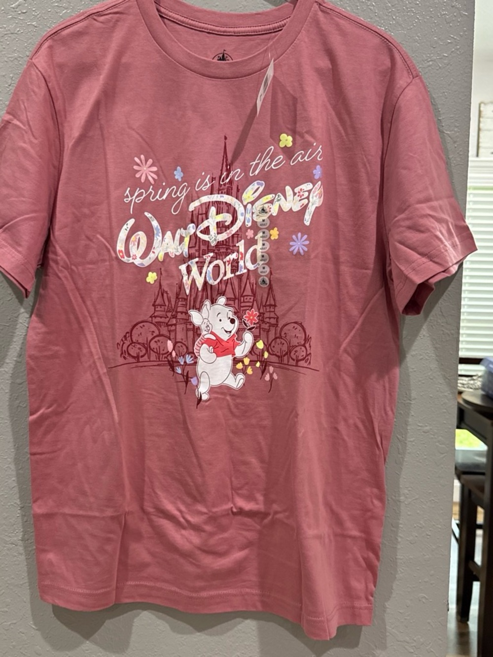 Disney Floral Logo Tee - Dusty Rose Pink